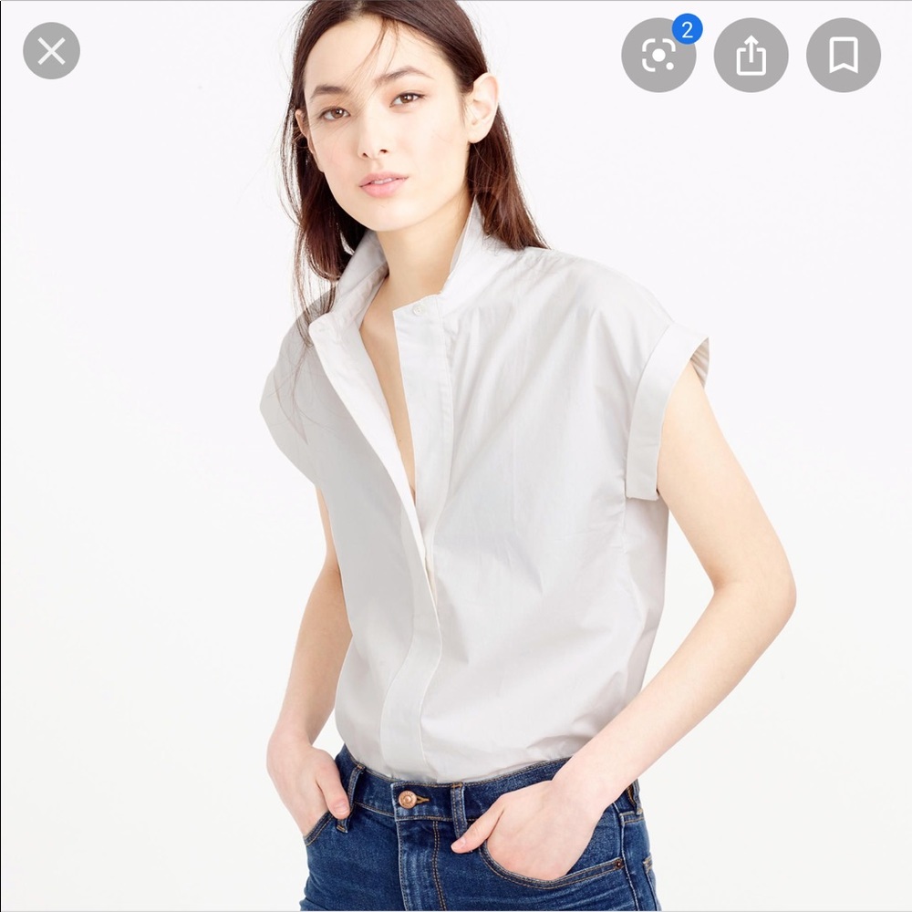 J. Crew Popover Short Sleeve Shirt - L